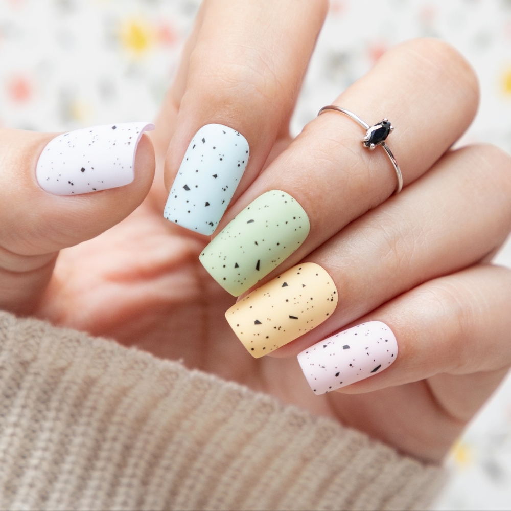 🐰 Egg Hunt, Handmade Nail Set